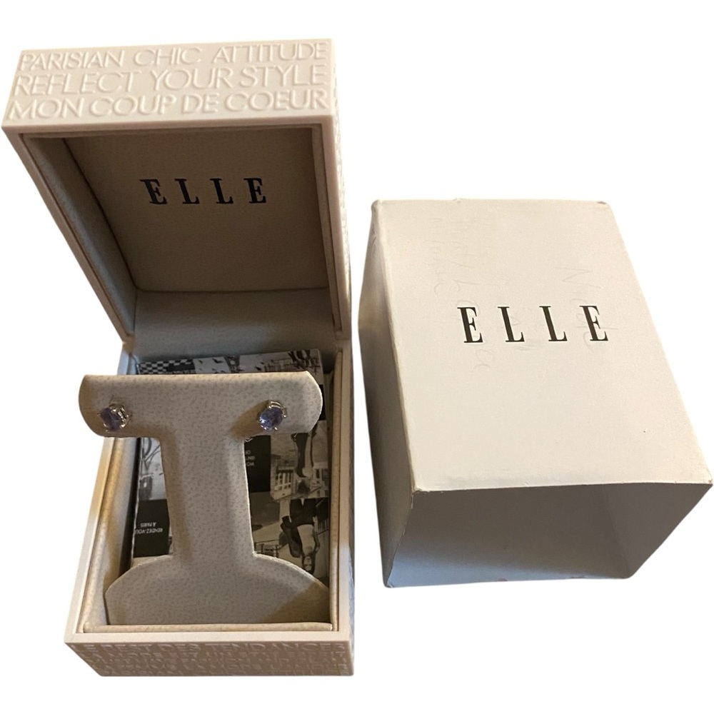 Elle Light Purple Sterling Silver Stud Earrings